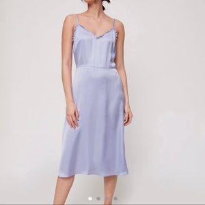 Aritzia Wilfred Mille Satin Slip Dress in Lilac